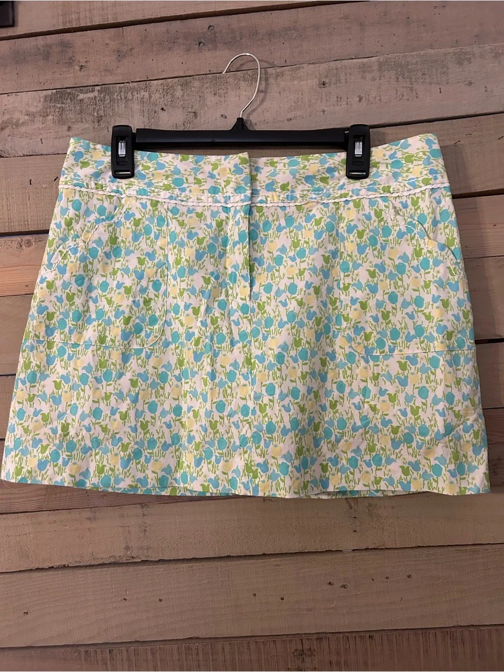 Lilly Pulitzer Blue, Green & White Floral Mini Skirt